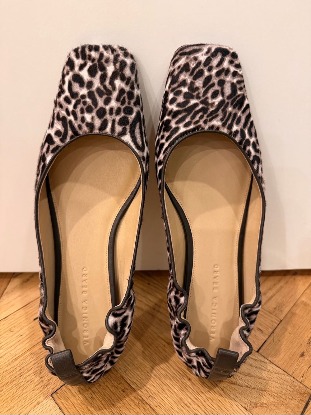 Veronica Beard Alison Leopard Calf Hair Ballet Flats Size 12